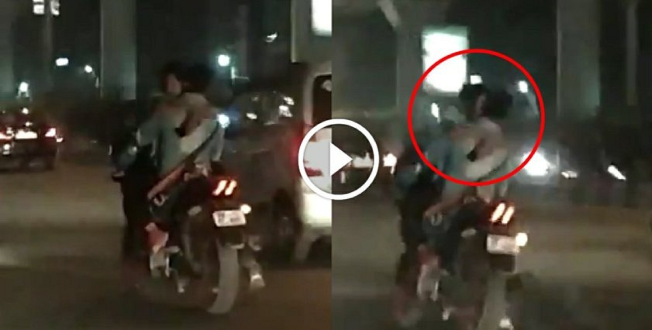 Couple Caught 'Making Out' While Riding Bike In Busy Delhi Road