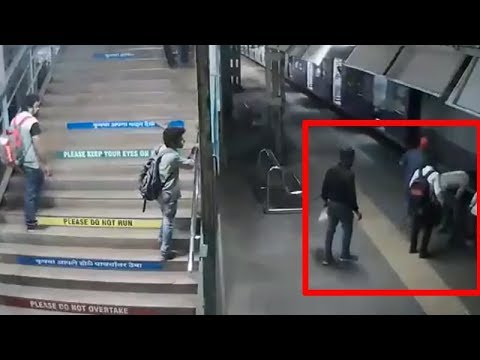 WATCH: Policeman promptly takes a plunge to save kid from getting crushed by train