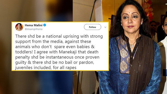 Hema Malini posts about Asifa rape case: Demands death penalty for child predators