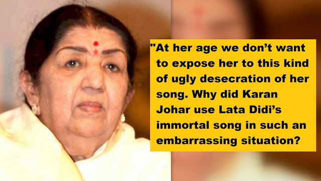 Lata Mangeshkar's family is not happy with Karan Johar for using her song on an 'orgasm scene' in Lust Stories!