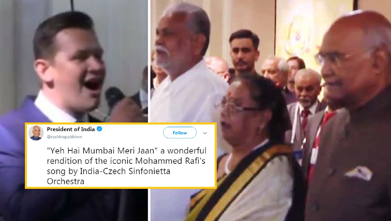 Watch: Czech Republic welcomes president Kovind with a beautiful version of ‘Yeh Hai Mumbai Meri Jaan’!