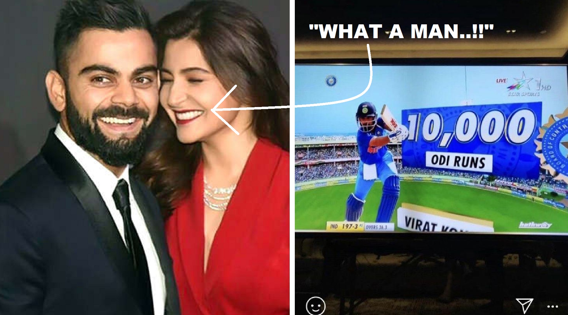 Anushka Sharma Goes Gaga Over Virat Kohli’s Cricket Milestone, “What a Man!”