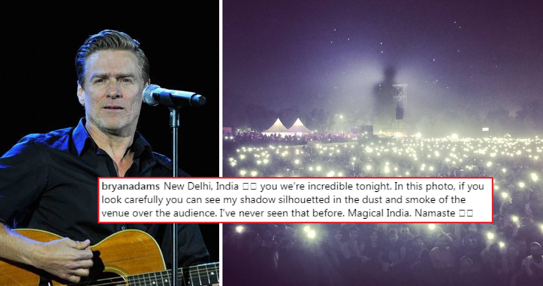 Air Pollution Created a “Giant Shadow” of Bryan Adams at His Concert in Gurugram!