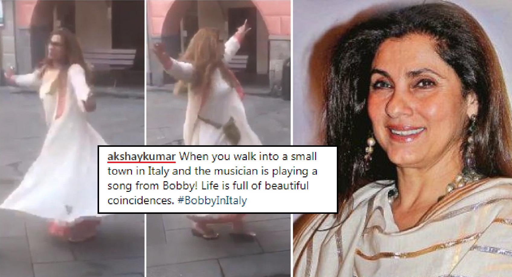 Dimple Kapadia Dances On the Streets Of Italy, As a Musician Plays Song from Bobby!