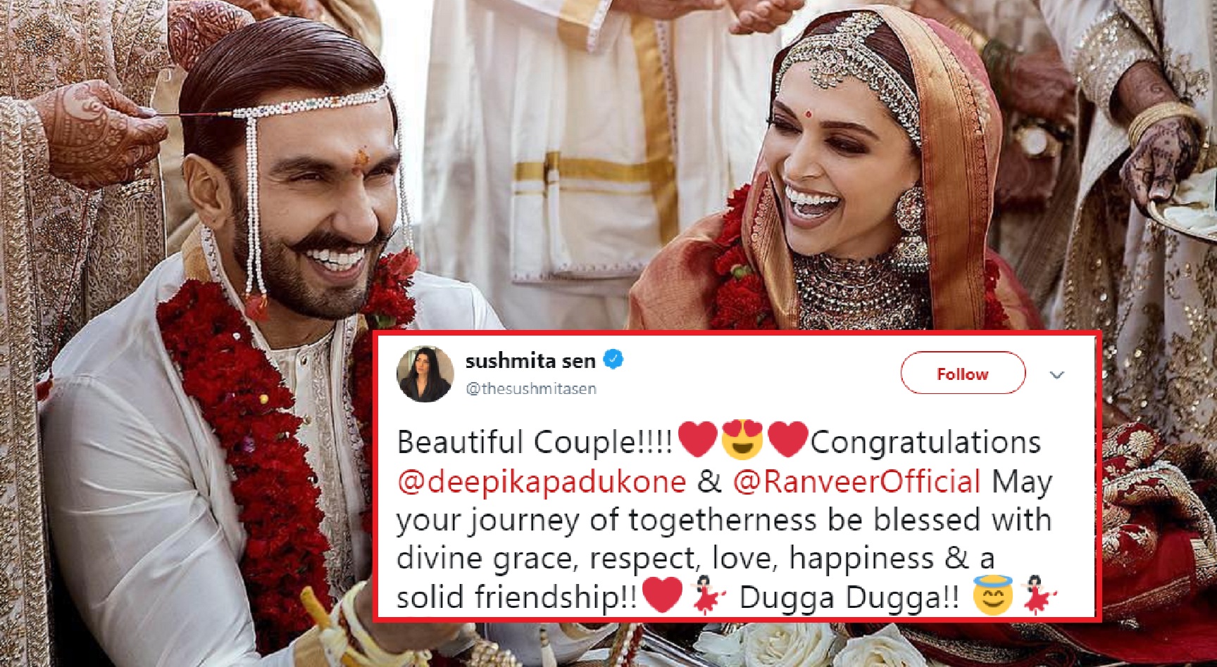 From Alia Bhatt To Sushmita Sen, Here’s How Bollywood Wished Newlyweds Ranveer And Deepika