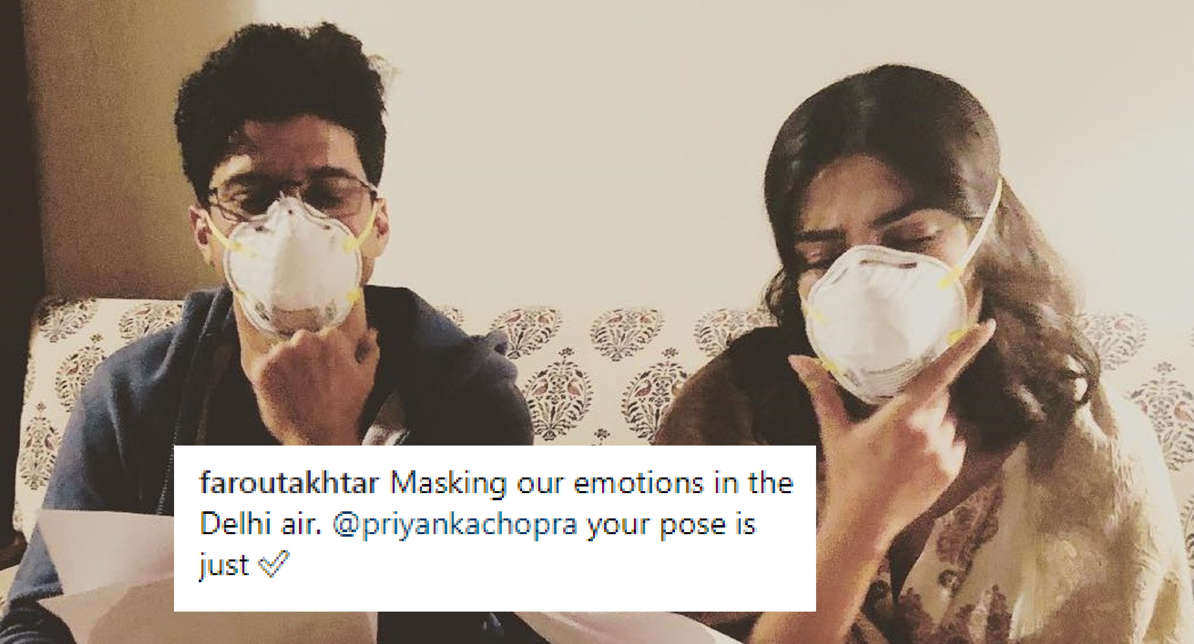 Priyanka Chopra And Farhan Akhtar Wear Masks While Shooting In “Polluted Delhi”