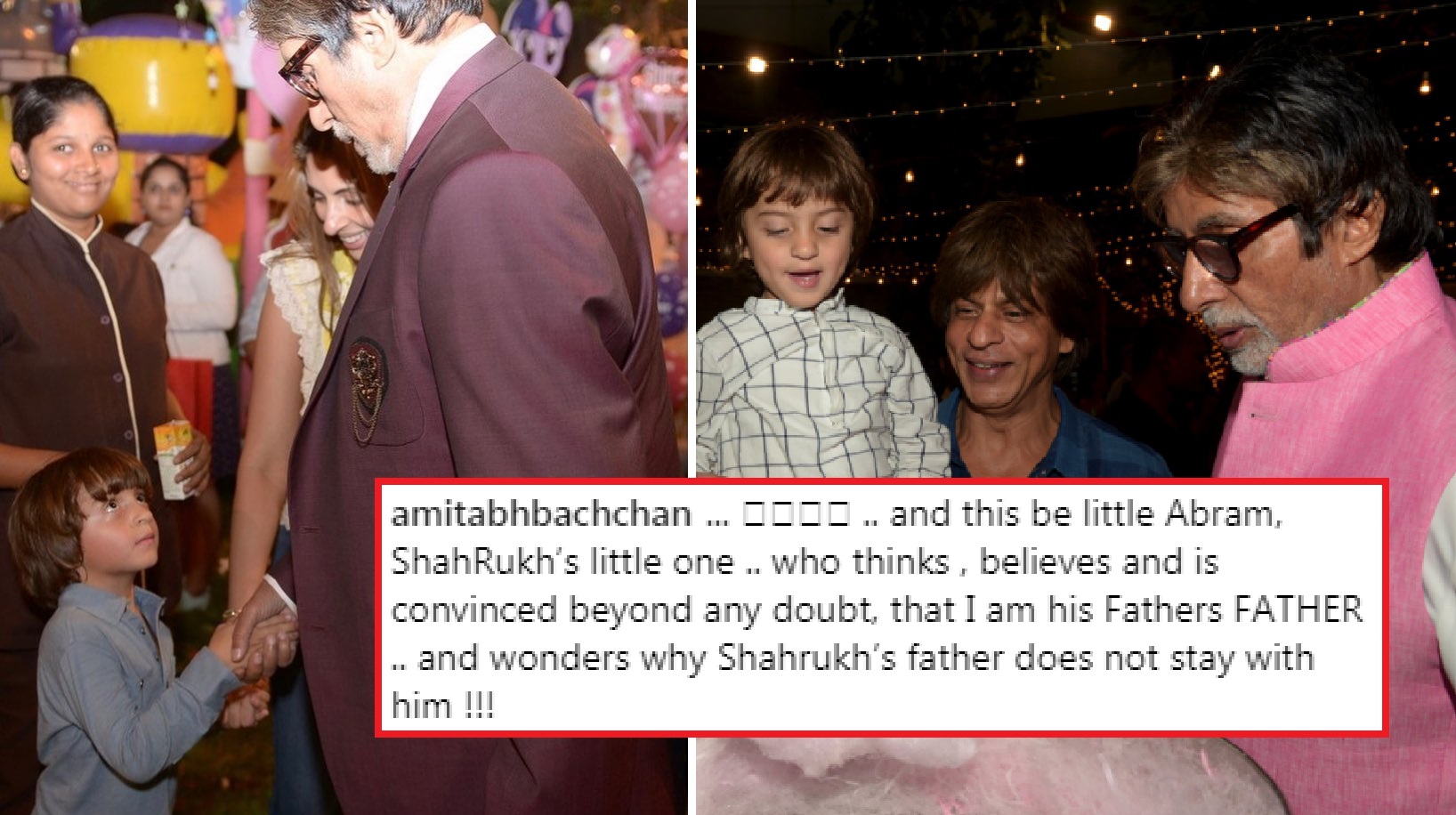 SRK’s son AbRam Believes Big B Is His Grandfather And Even Wonders Why They Don’t Stay Together!