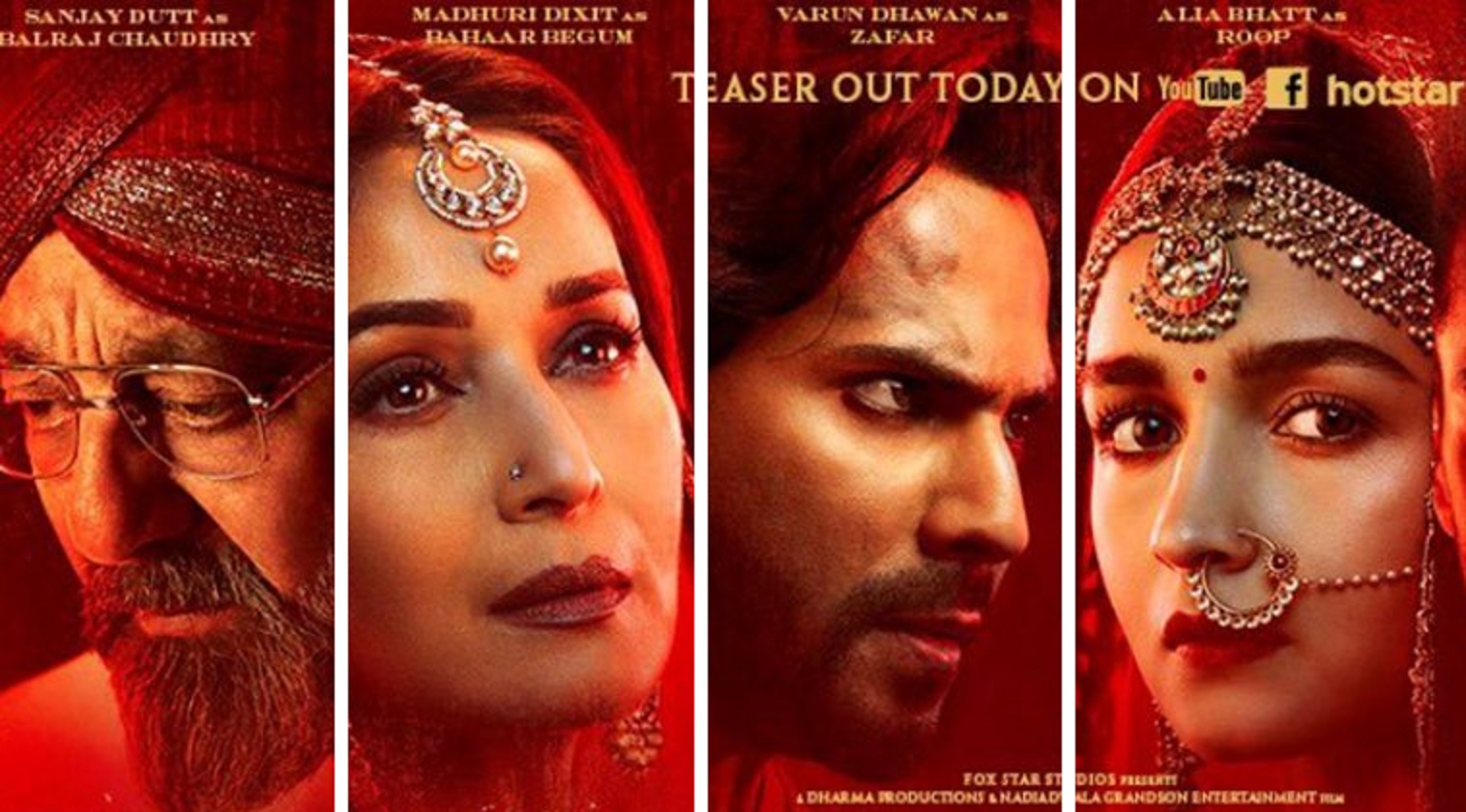 Watch: First Teaser of Kalank Out – Starring Alia Bhatt, Sanjay Dutt, Madhuri Dixit and Varun Dhawan