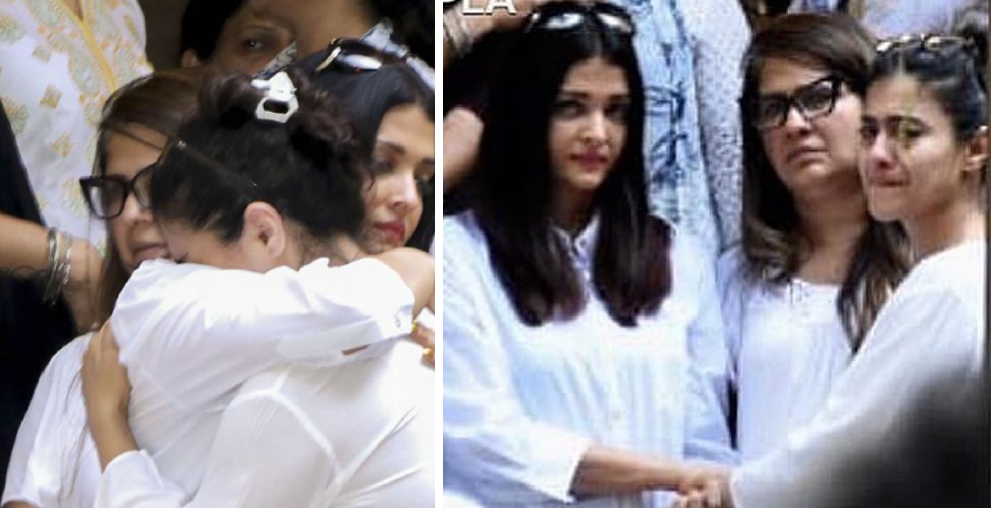 Kajol Cries While Hugging Aishwarya Rai During Father-in-Law’s Funeral