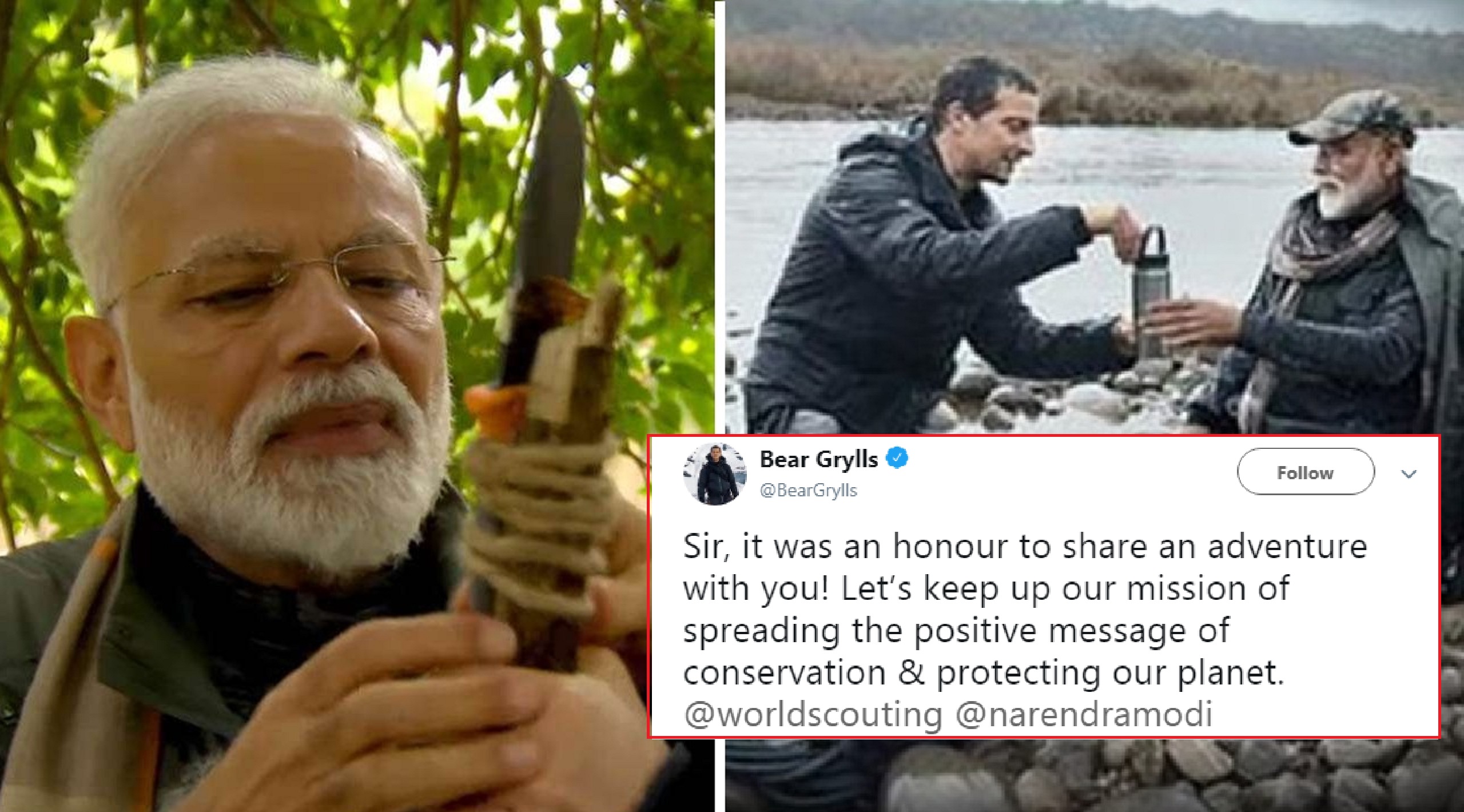 PM Modi To Appear Alongside Bear Grylls In A Special Indian Episode of Man VS Wild