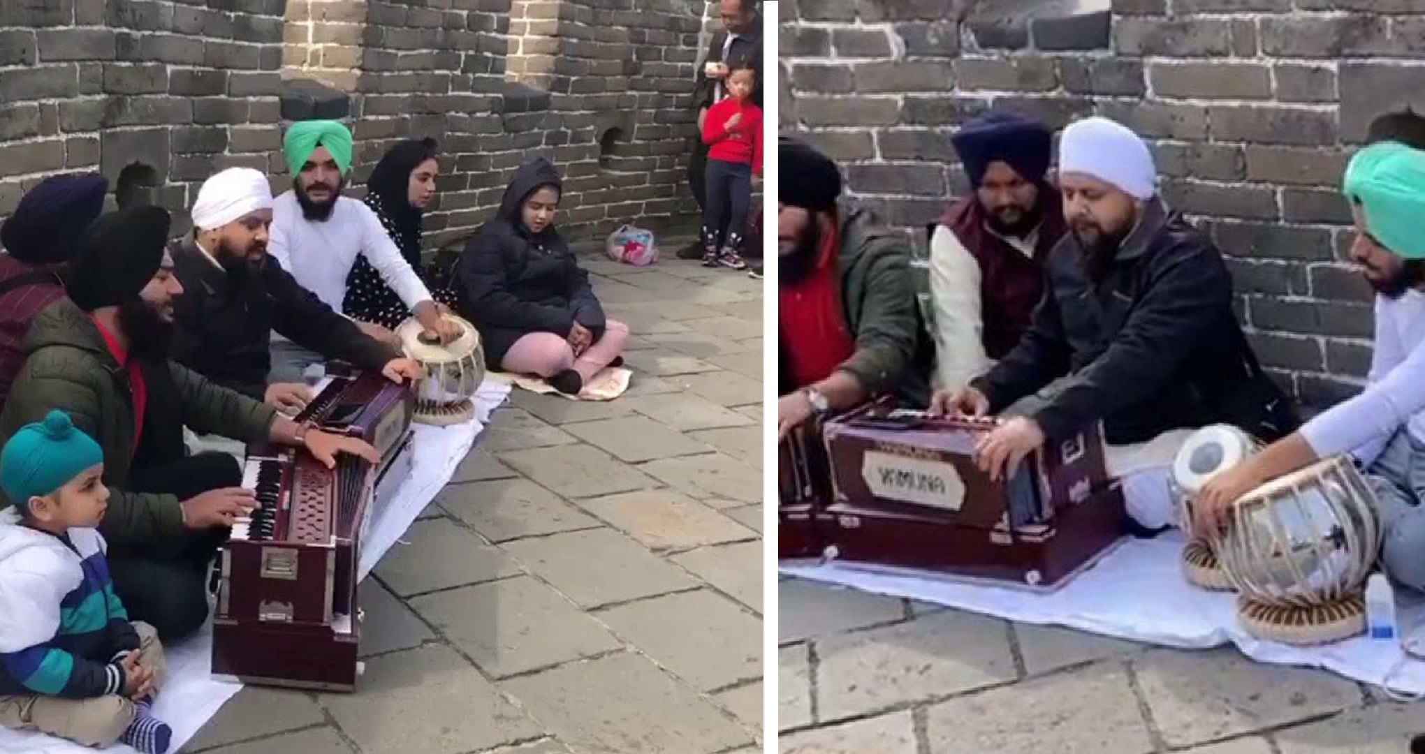 Sikh Group Performs Shabad Kirtan On The Great Wall Of China. Watch Video!
