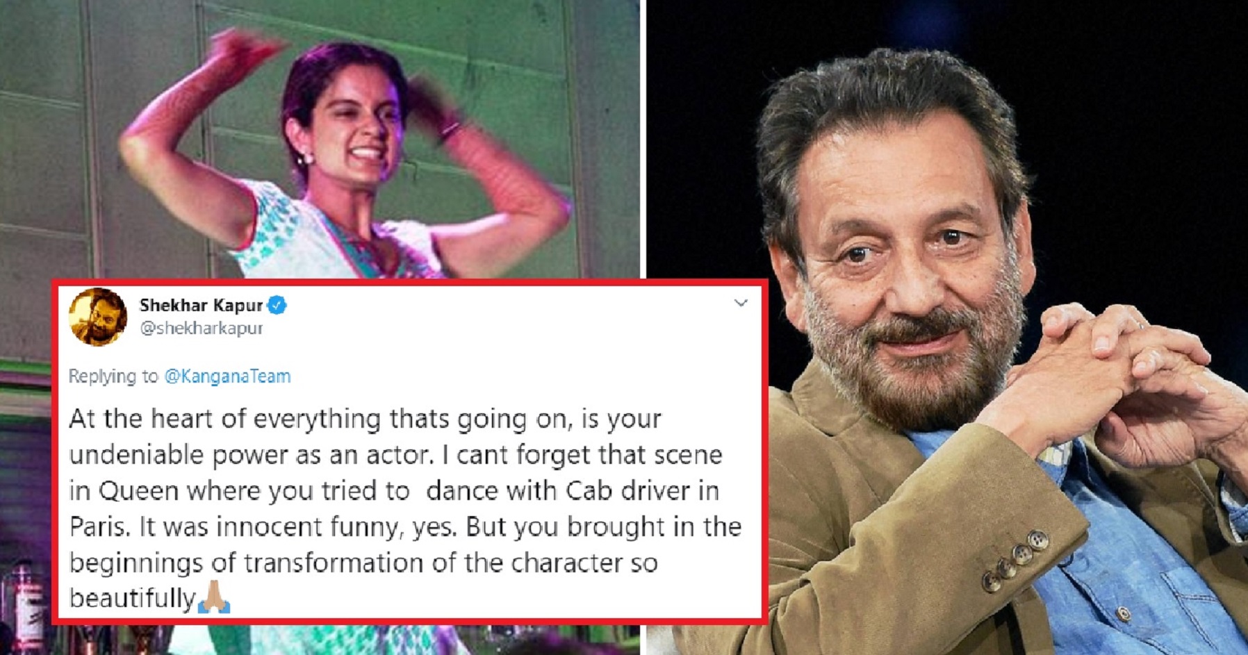 Shekhar Kapoor Praises Kangana Ranaut’s Act In ‘Queen’ and ‘Fashion’, Calling it ‘Genius Acting’