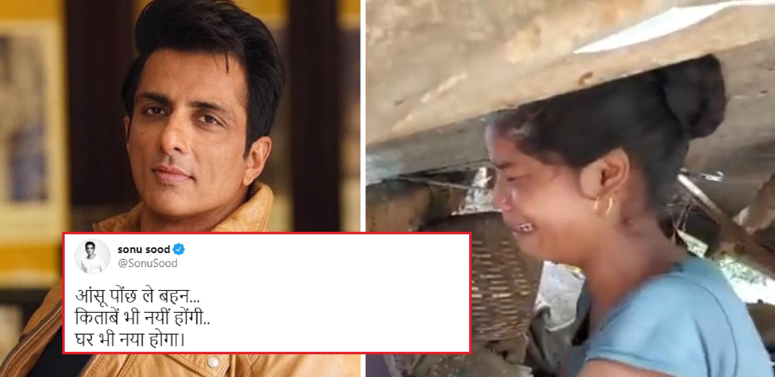Sonu Sood Extends Help For Girl Seen Crying After Losing Her Books and Home in Floods [Viral Video]