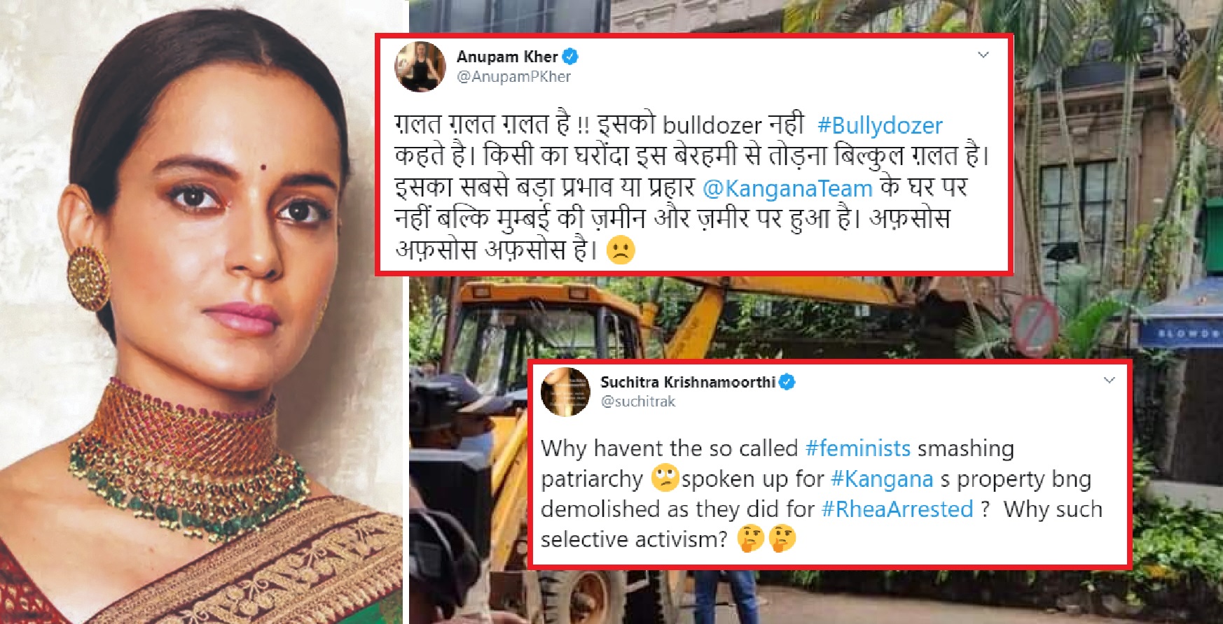 Celebrities React To BMC’s Demolition Of Kangana Ranaut’s Office in Mumbai