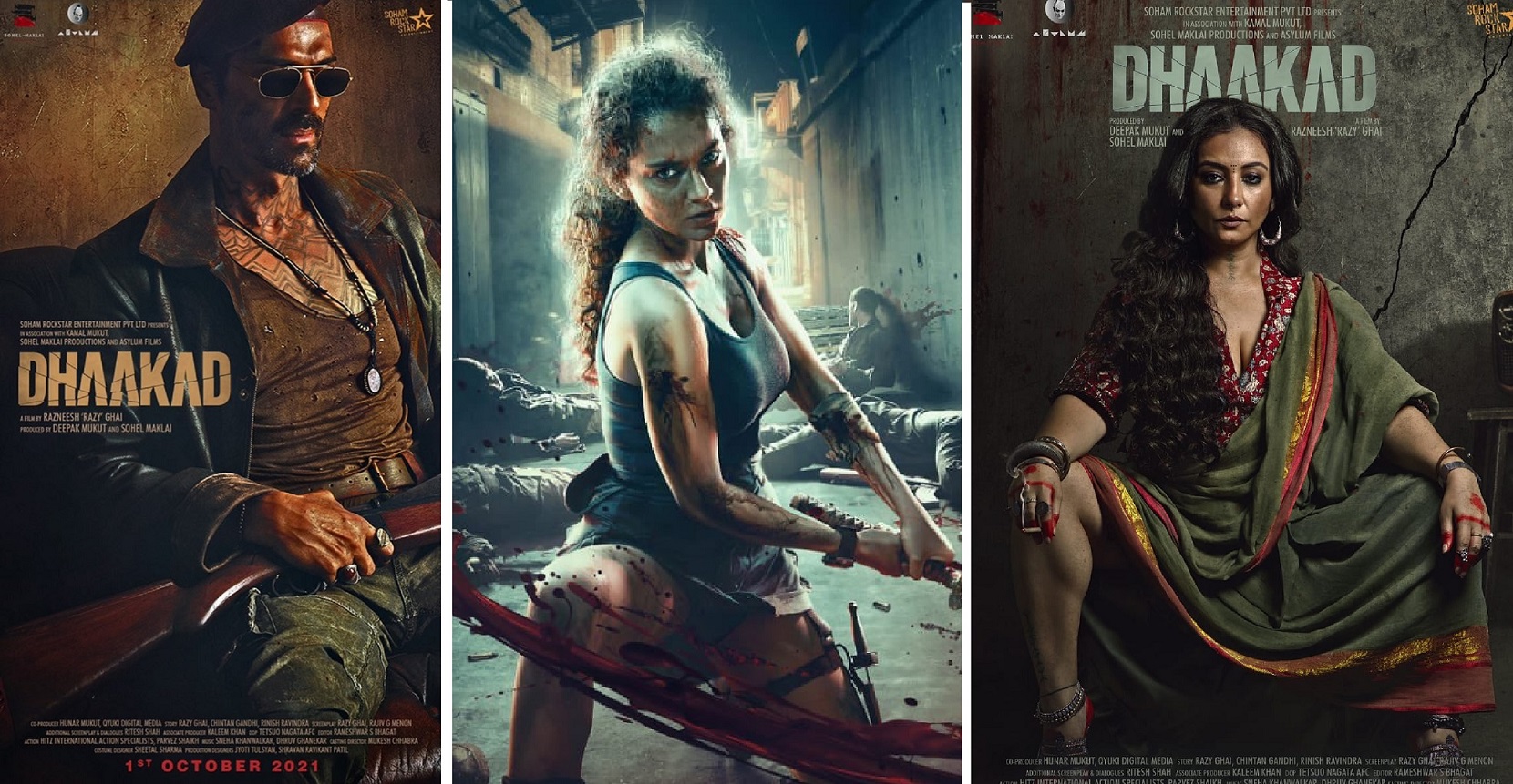 ‘First-Look’ Posters From Dhaakad featuring Kangana Ranaut, Arjun Rampal and Divya Dutta Are Here!