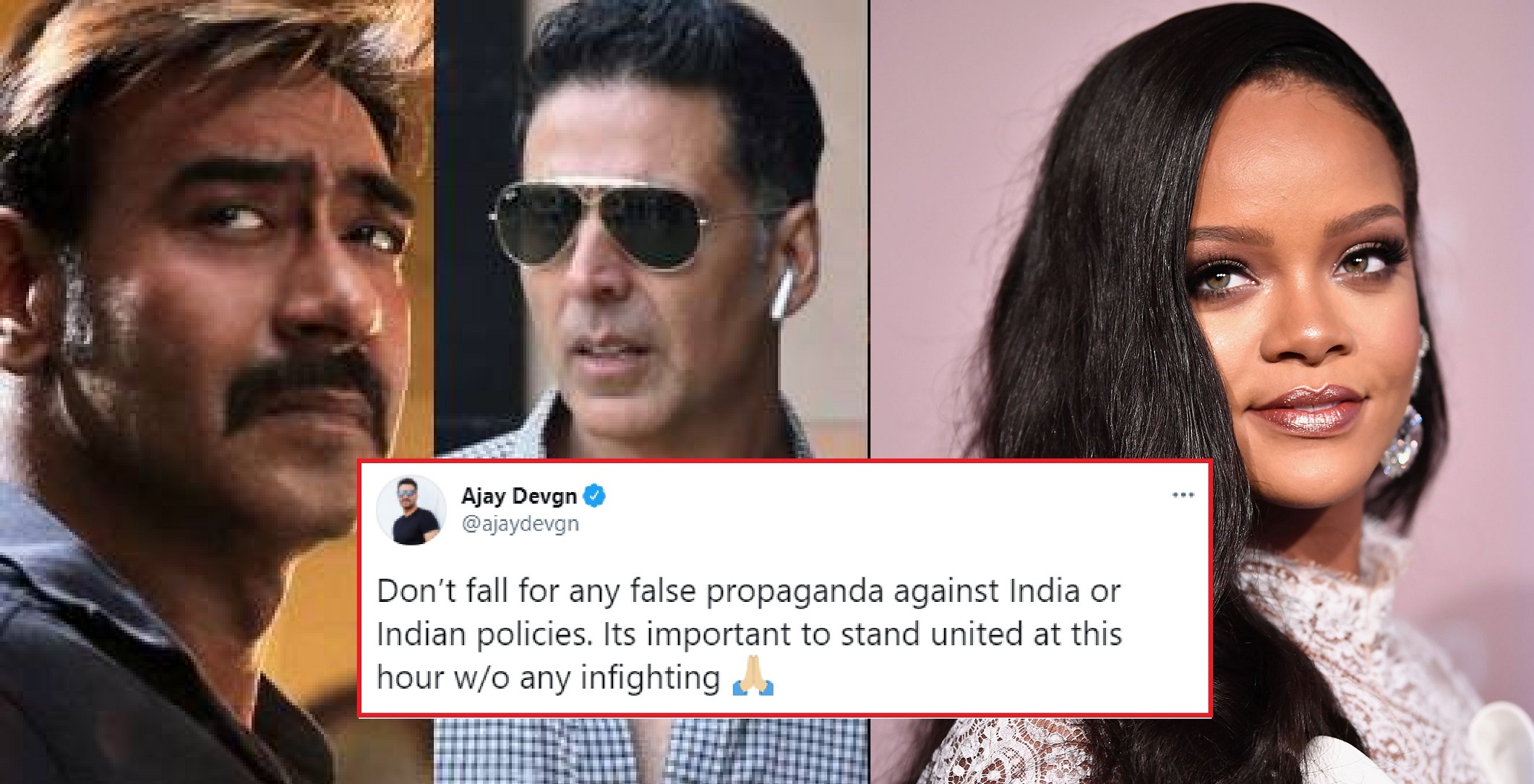 Ajay Devgn, Akshay Kumar, Suniel Shetty & More Stand With Government After Rihanna’s Tweet on Farmer Protests