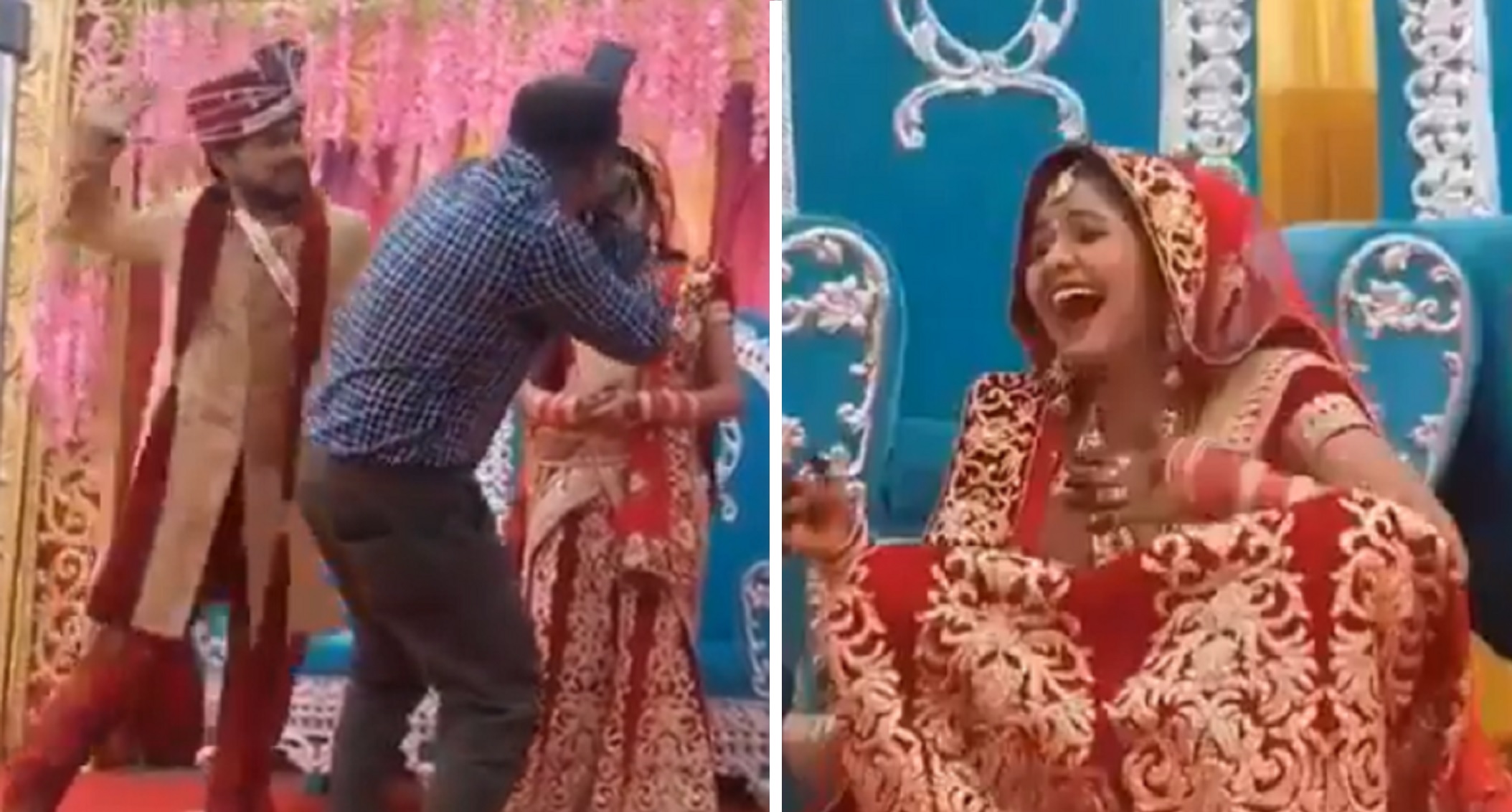 Viral: Groom Slaps Photographer For ‘Getting Too Close’ To Bride, She Falls Down Laughing Hysterically