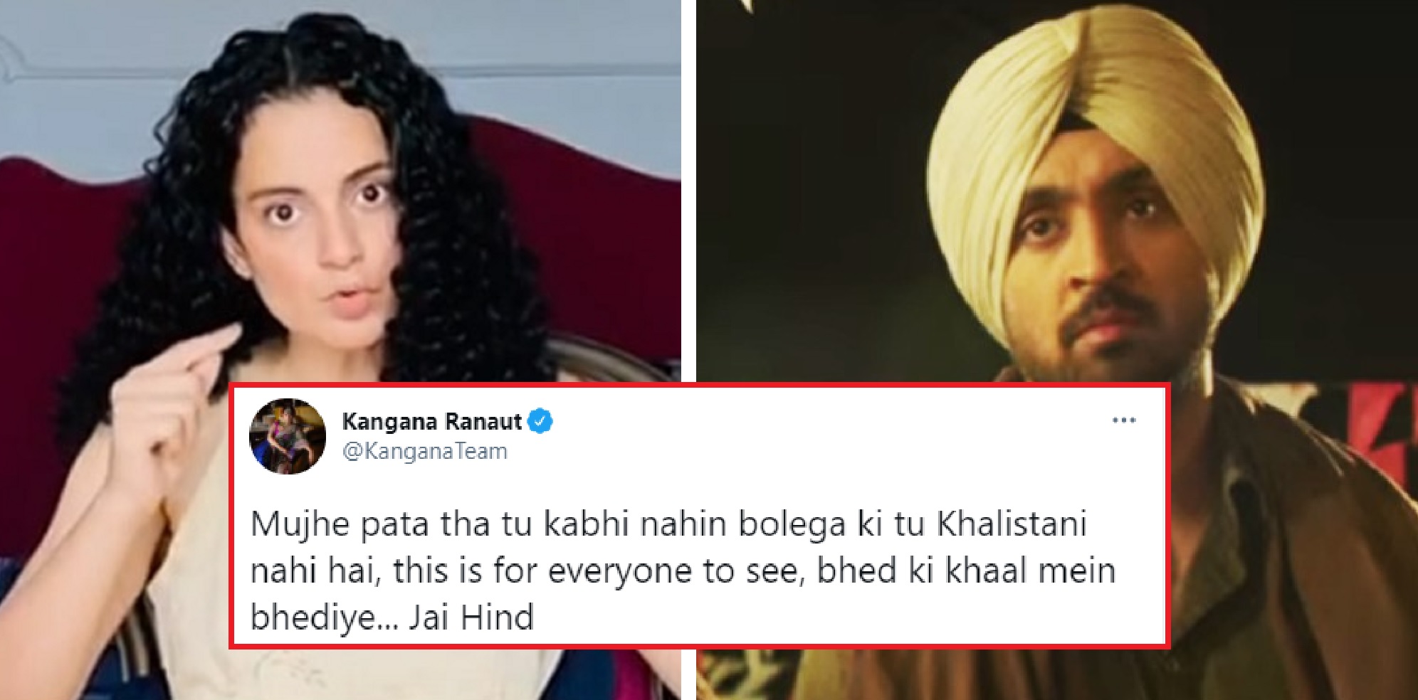 Kangana Calls Diljit ‘Khalistani’ After He Releases Song on Rihanna For Her Tweet on Farmer Protests