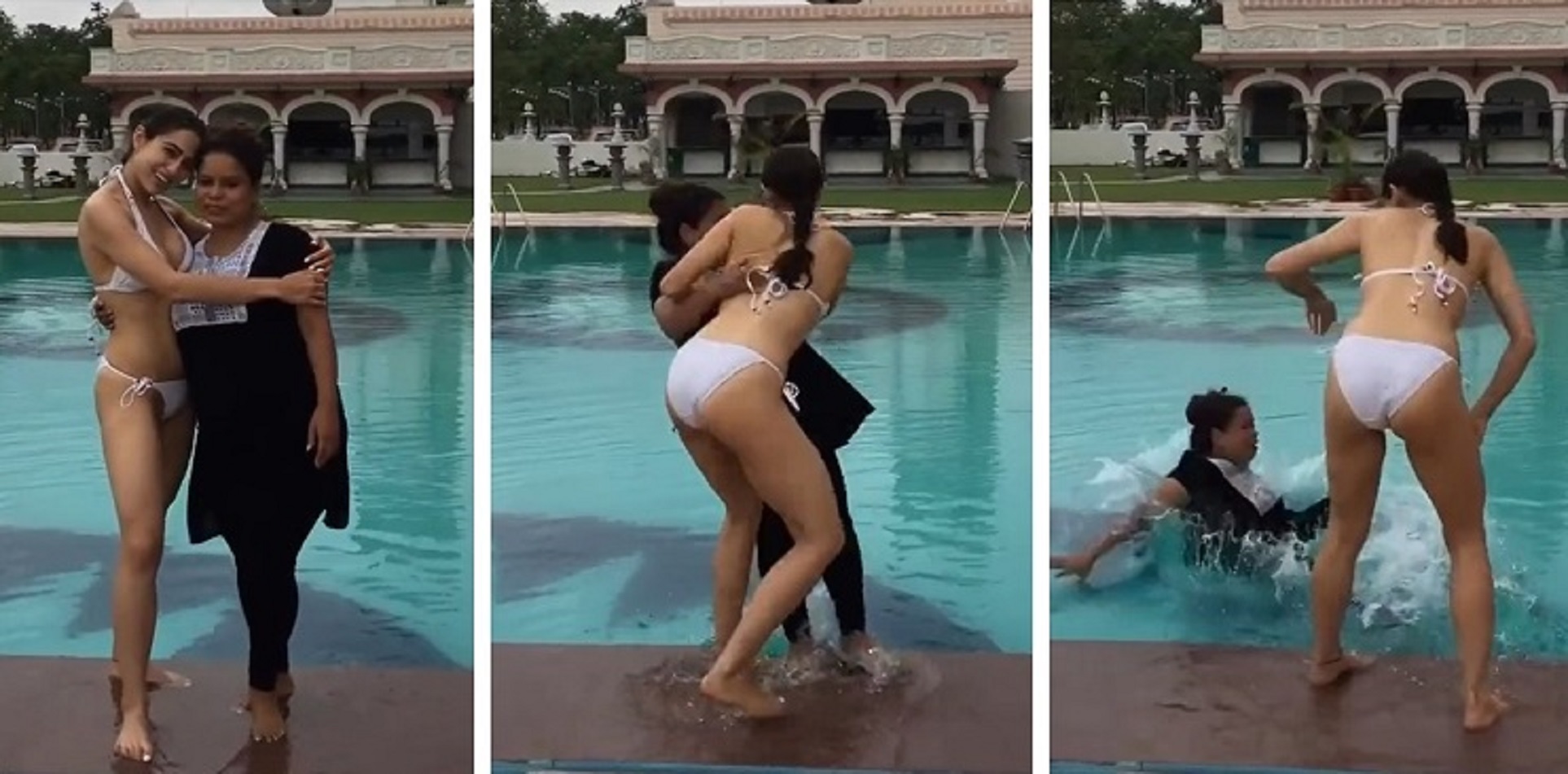 Watch: Sara Ali Khan Pranks Her Spot Girl By Throwing Her Into The Pool