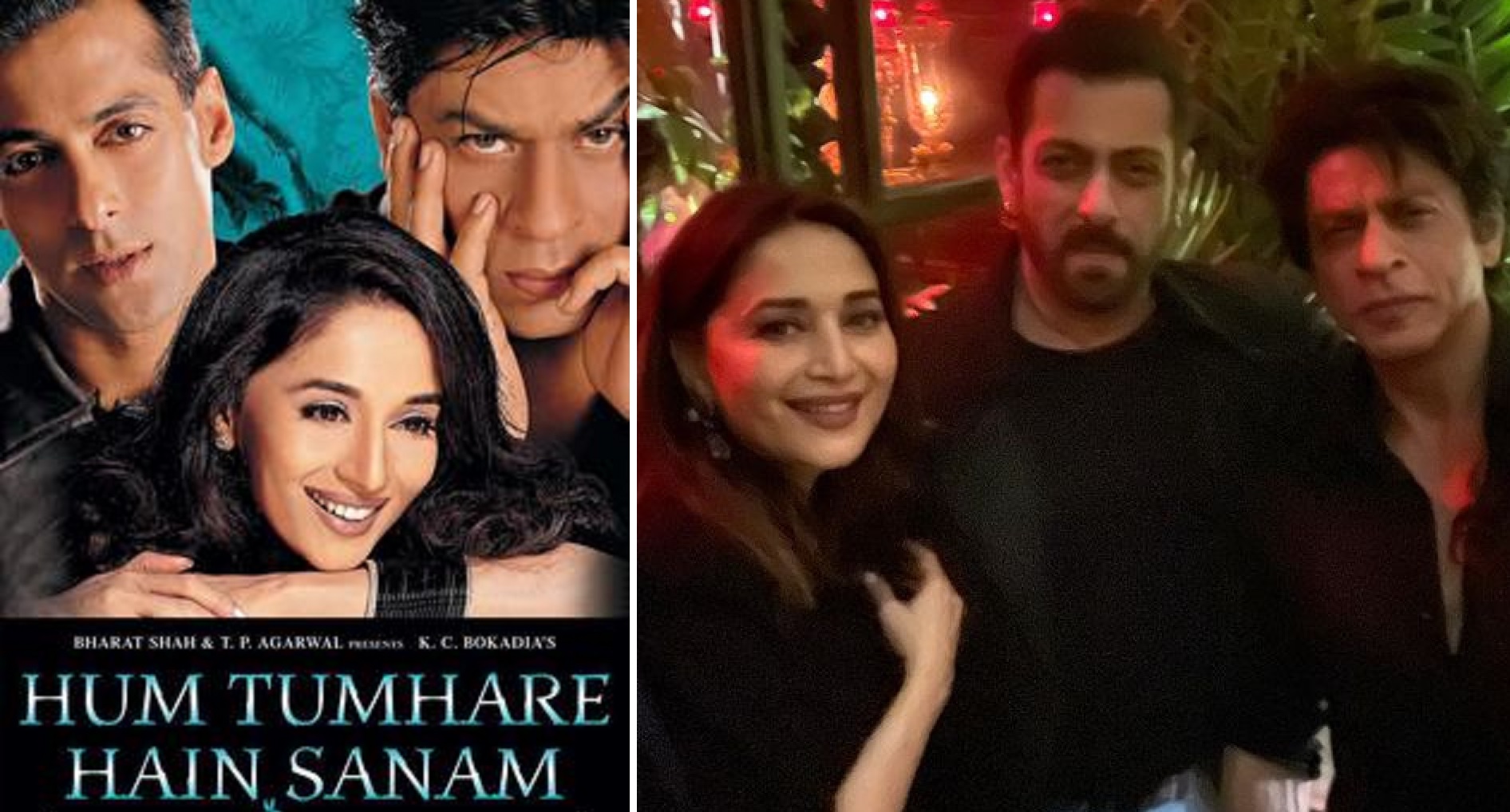 “Hum Tumhare Hai Sanam” Cast Reunited: Madhuri Dixit Shares Pic With Shah Rukh And Salman In One Frame!