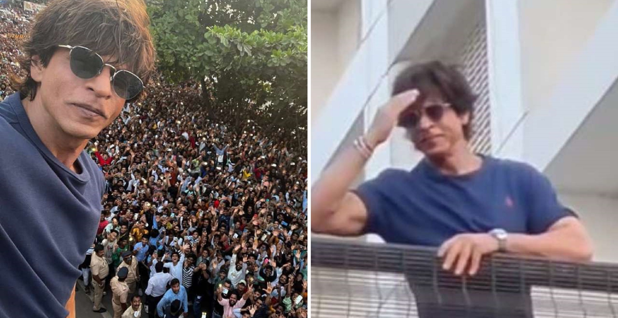 Shah Rukh Khan Greets His Fans From Mannat On Eid, As Large Crowd Gathers Outside His Residence