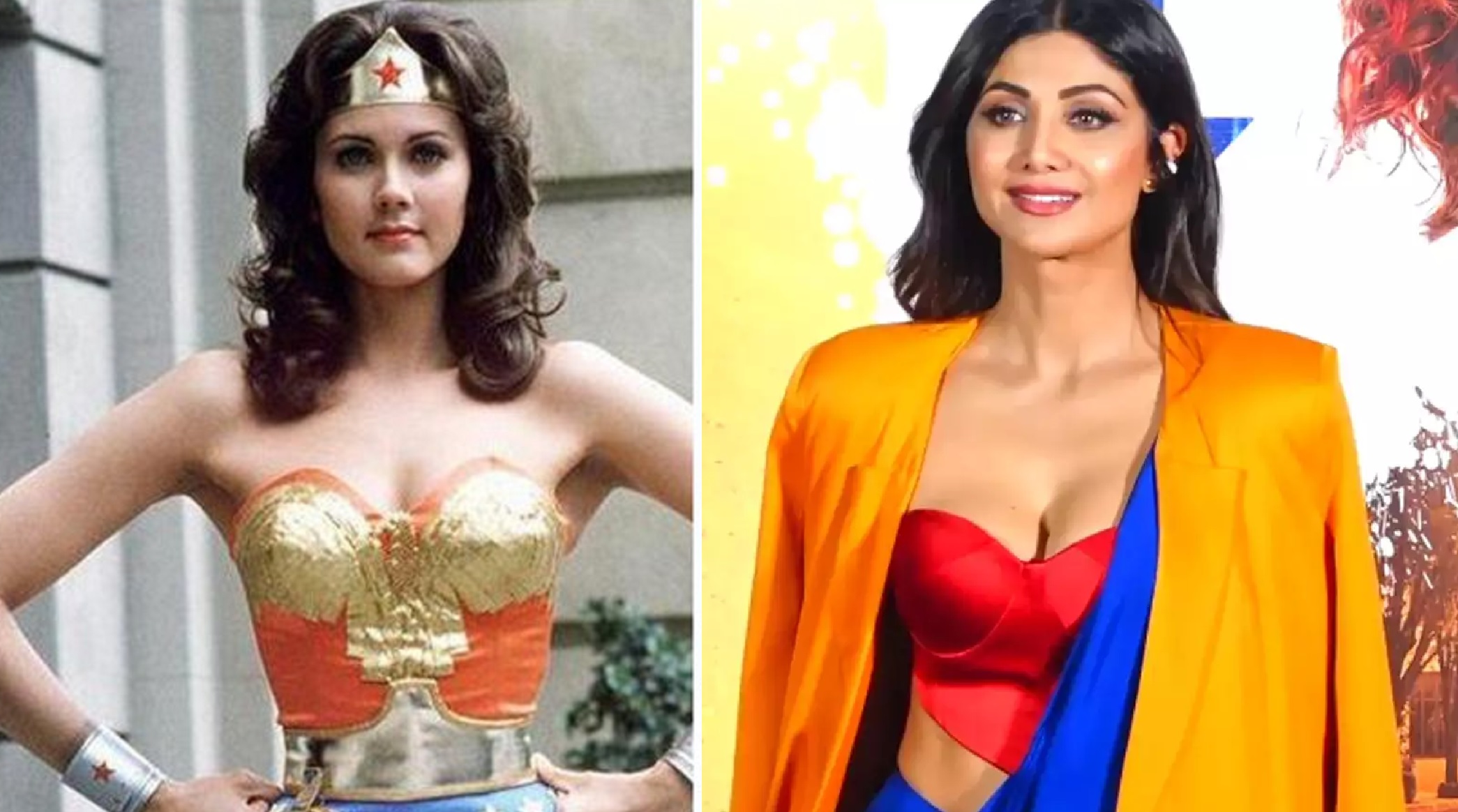 Shilpa Shetty Poses For Paparazzi In Wonder Women-Inspired Blouse During Trailer Launch Of New Film ‘Nikamma’