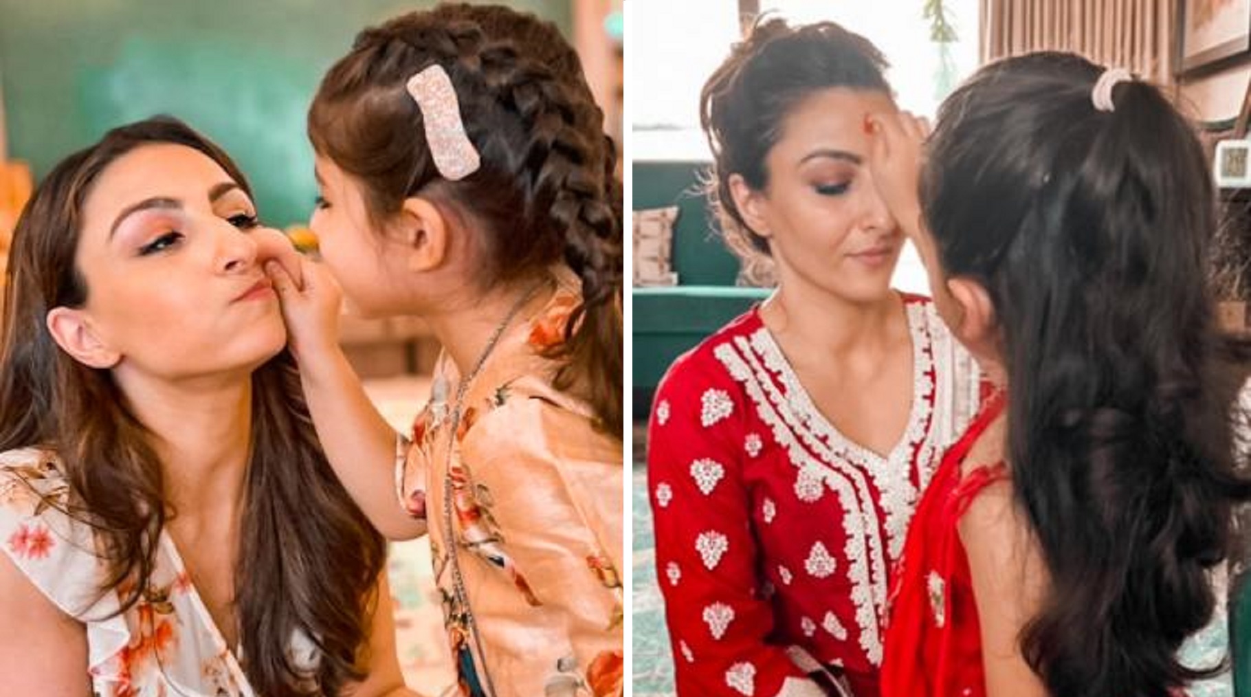 Soha Ali khan celebrates Navratri with her daughter Inaaya by wearing traditional matching dresses