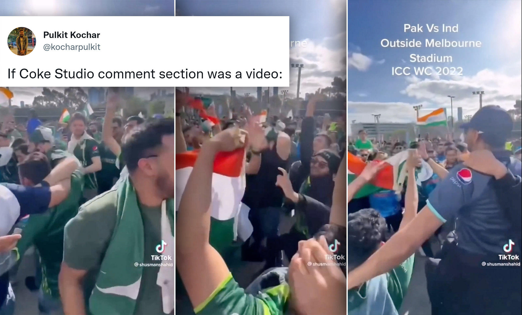 Music Unites People! India-Pakistan fans dance together to ‘Pasoori’ outside the Melbourne stadium