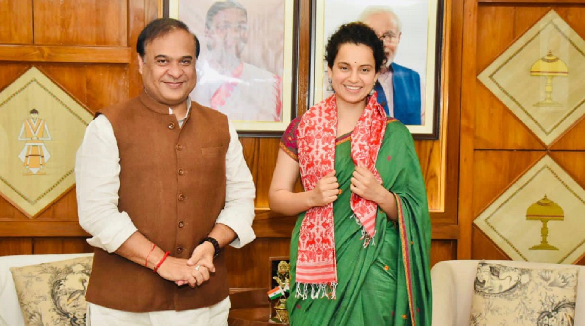 Kangana Ranaut Meets Assam CM Himanta Biswa As She Begins Shoot For Emergency In North-East