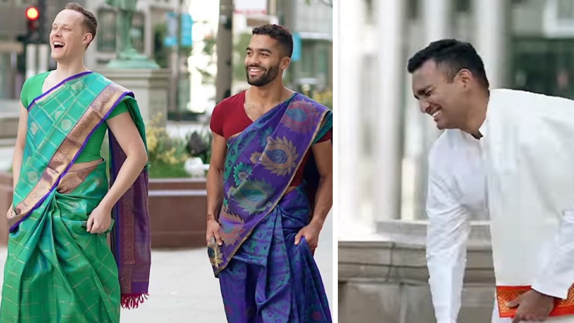 Indian Groom’s Best Buddies Surprise Him By Wearing Saree & While He Waited To See His Bride