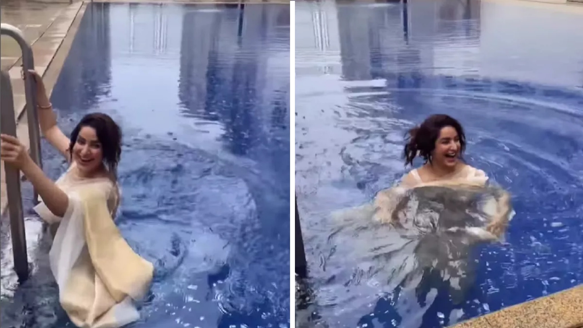 Tisca Chopra, 49, Jumps Into Pool Wearing A Saree, Her Carefree & Happy Attitude Impresses Internet