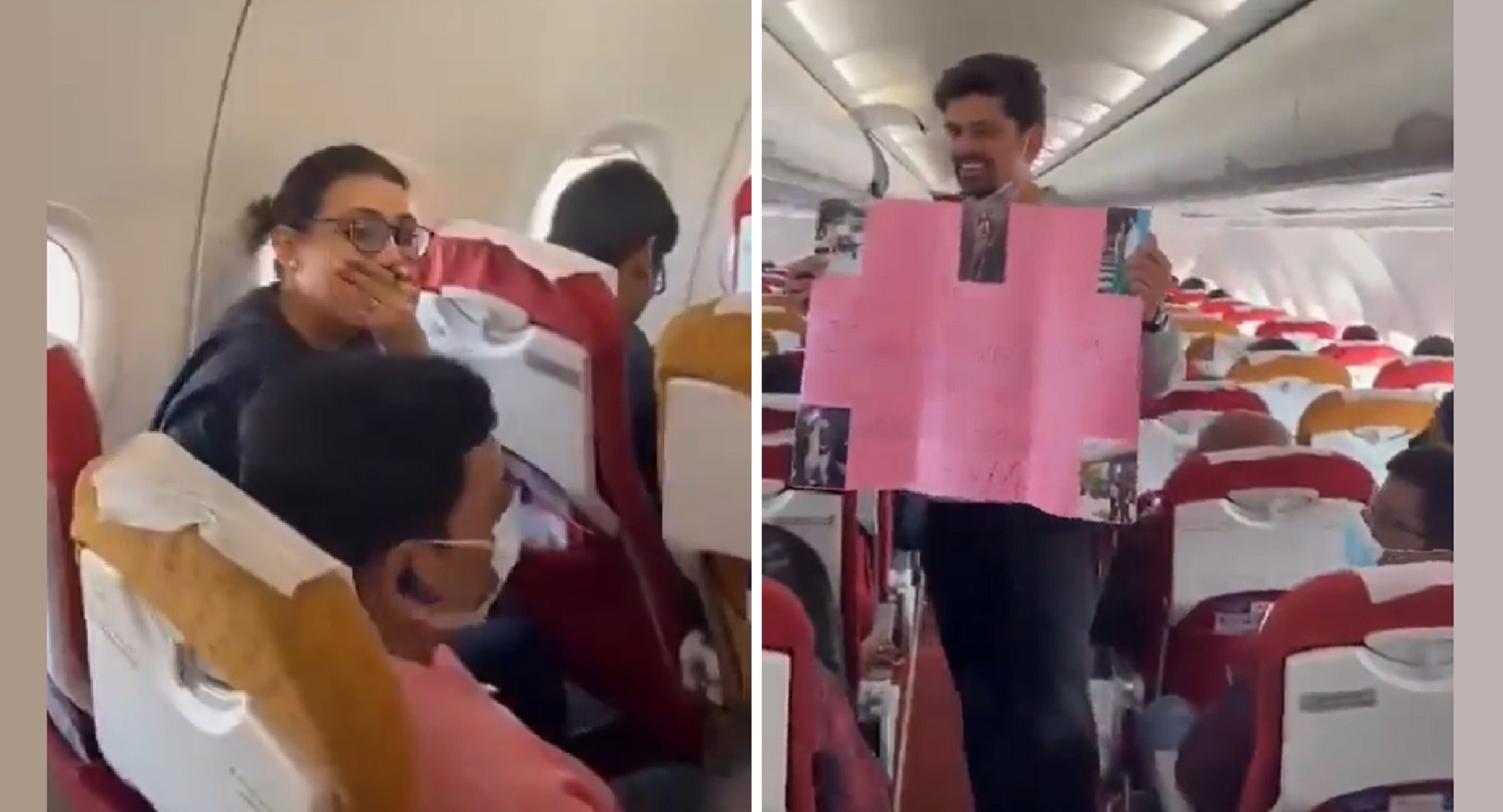 Viral: Man Proposes To Girlfriend In Air India Flight, Other Passengers Also Join And Cheer For Them