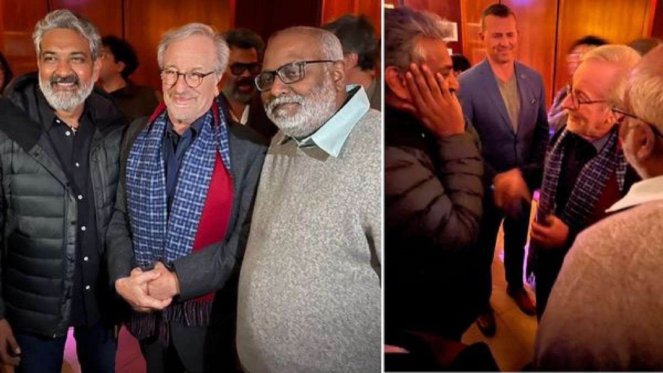 SS Rajamouli meets Steven Speiliberg at a Hollywood party, his fan-like reaction goes viral
