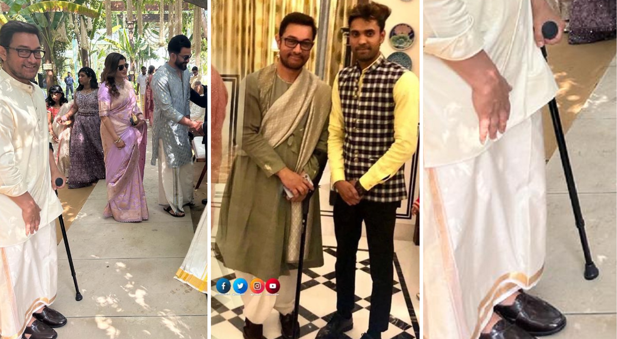 Aamir Khan Seen Using A Walking Stick At A Recent Wedding, Fans Wonder What Happened To Him